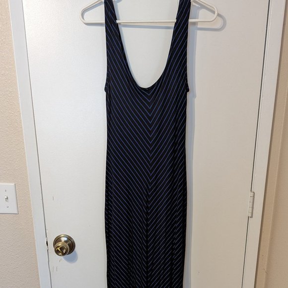 Merona Black/Blue Chevron Maxi Dress Size Small - Picture 1 of 6